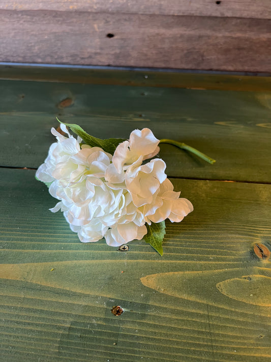 White Hydrangea Pick