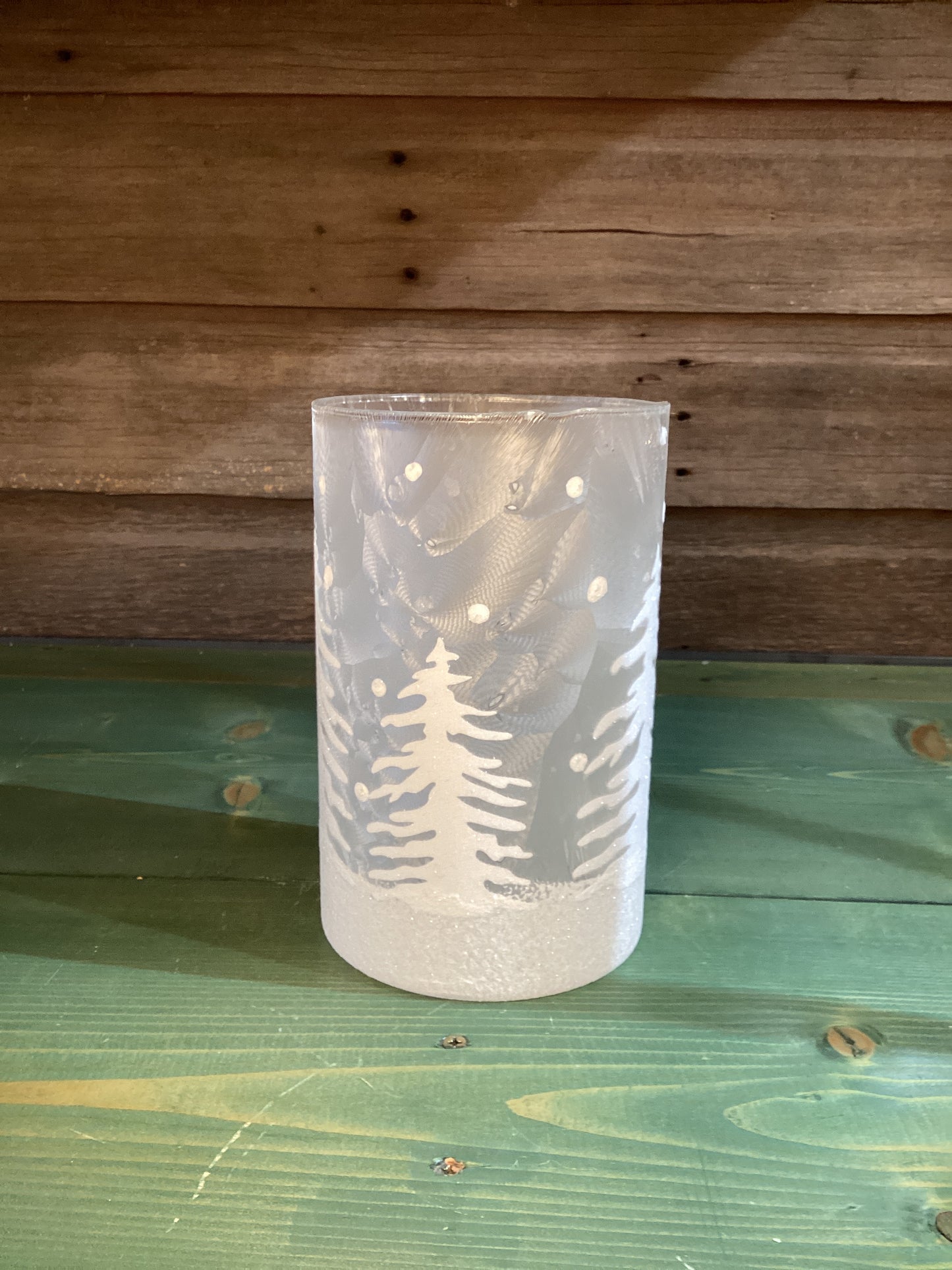 Frosted White Winter Tree Cylinder (lg)