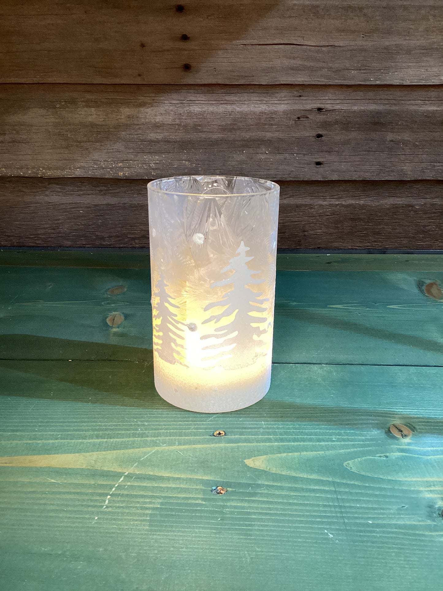 Frosted White Winter Tree Cylinder (sm)