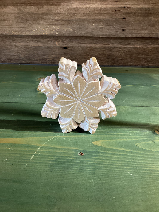 Carved Wood Snowflake (med)