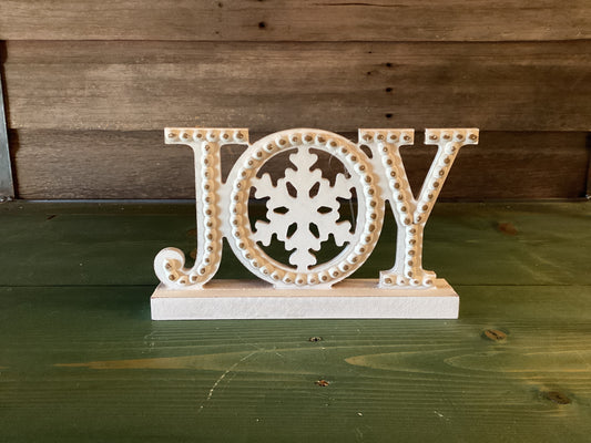 White JOY Cutout Block