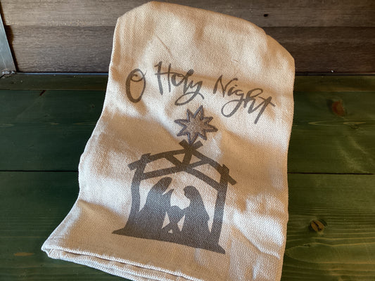 O Holy Night Oversized Tea Towel