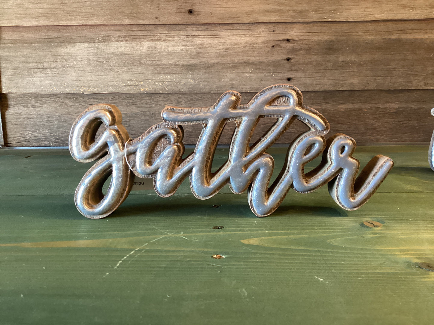 Tabletop Metal Wood Sign