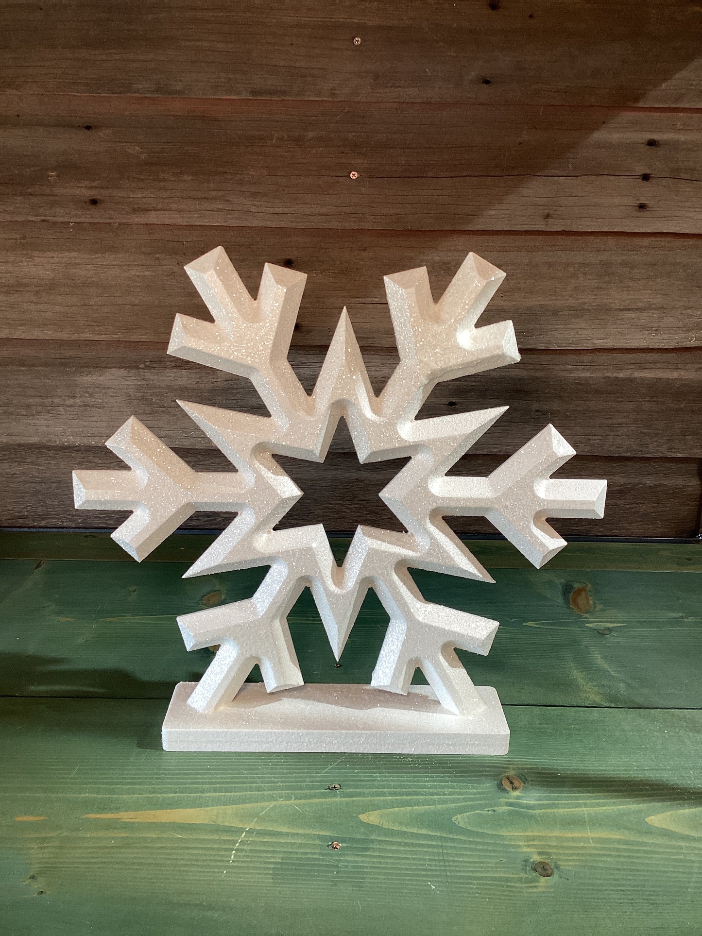 Glitter Snowflake on Base (lg)