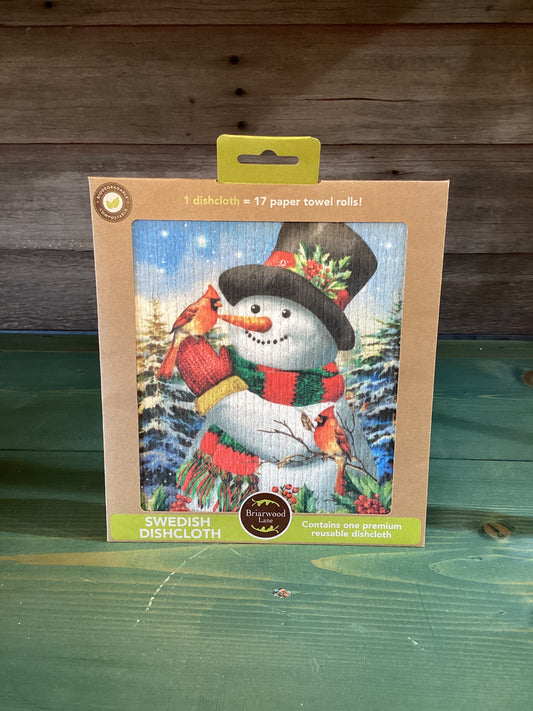 Swedish Dishcloth Winter Friends Snowman