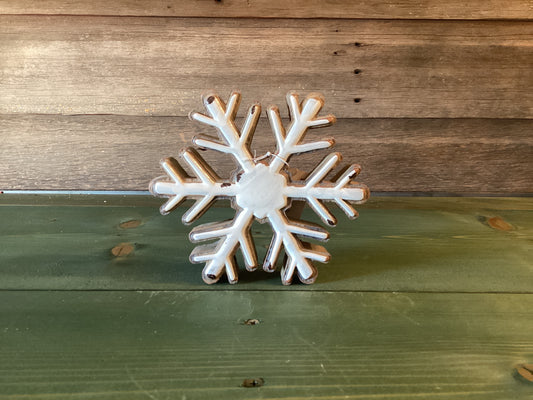 Wood Enamel Snowflake (sm)