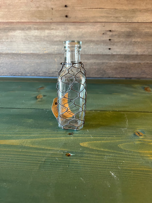 Chicken Wire Square Glass Vase (sm)
