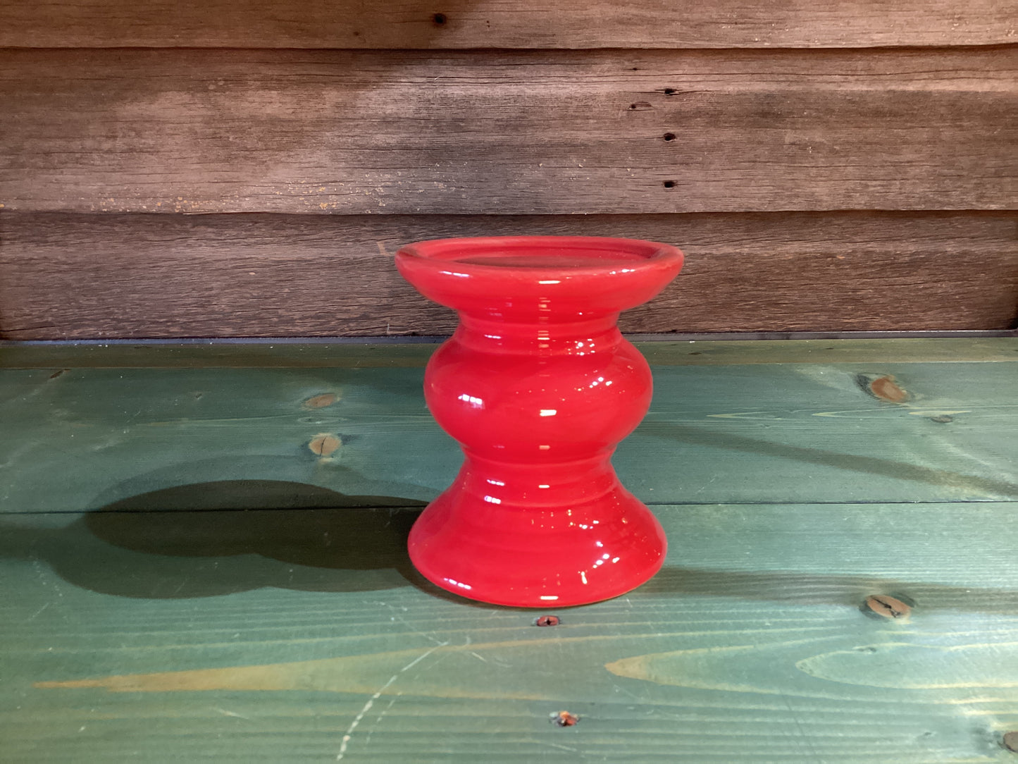 Red Pillar Candle Holder (sm)