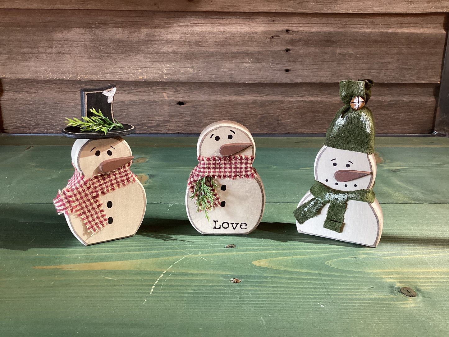 Chunky Wooden Snowman Sitter