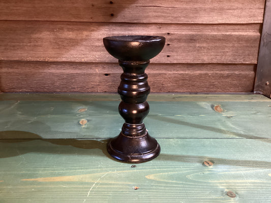 Black Wooden Candle Pillar (sm)
