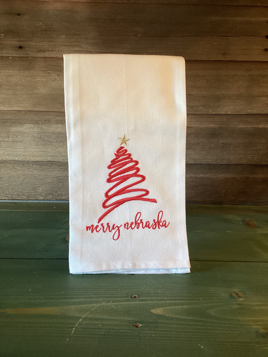 Merry Nebraska Towel