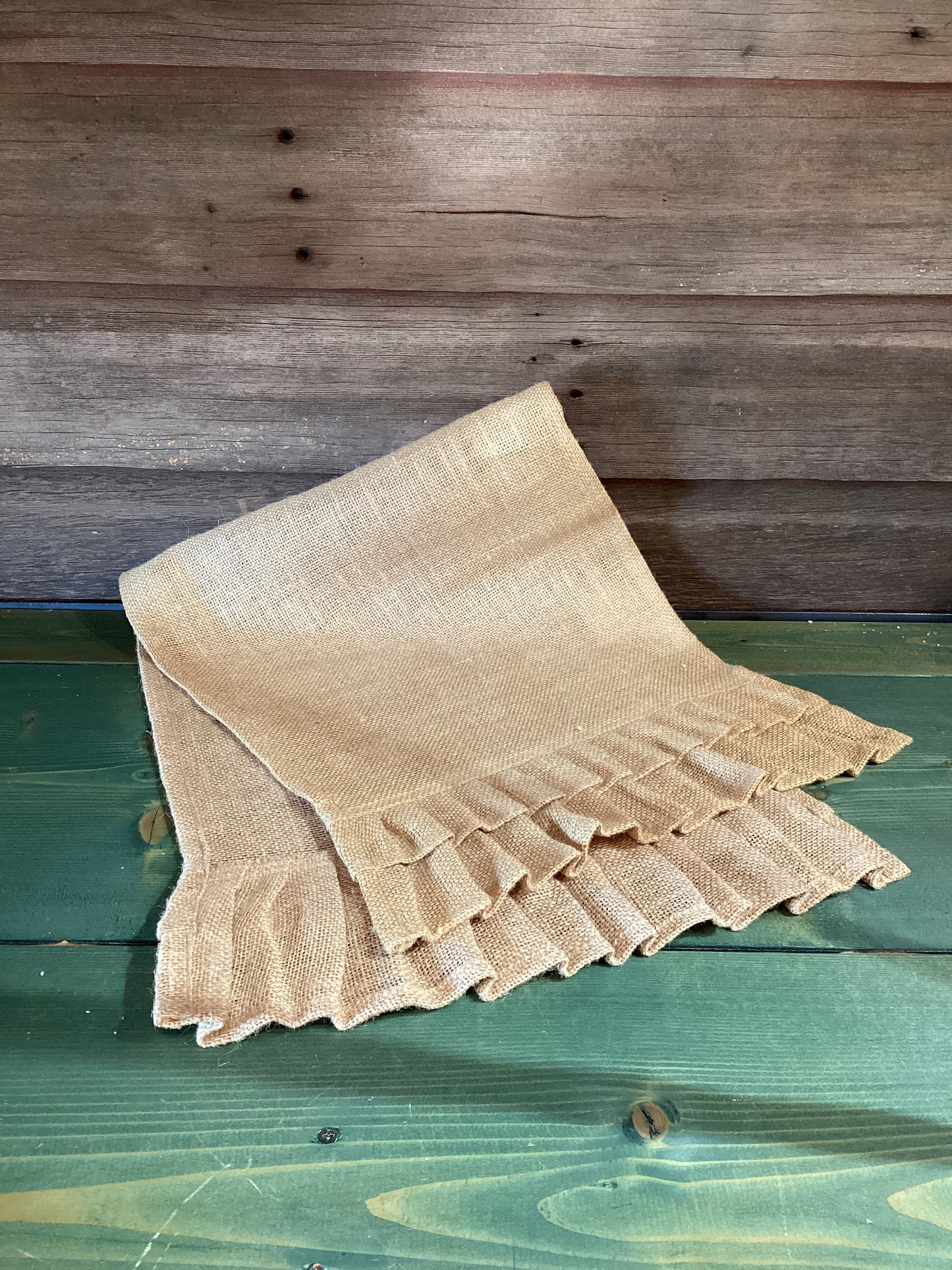 Burlap Ruffled Runner