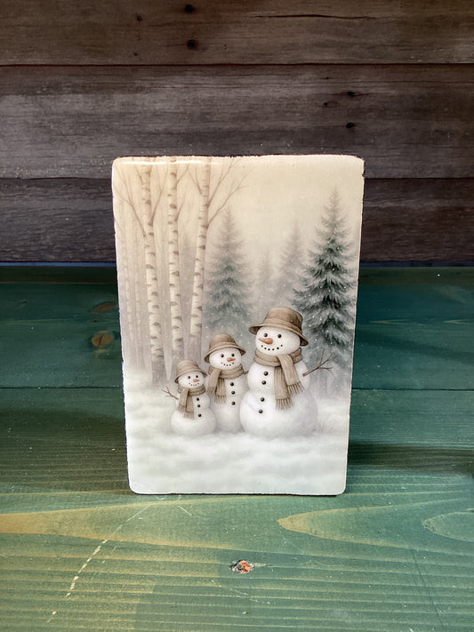 Snowy Forest Block w/ 3 Snowmen