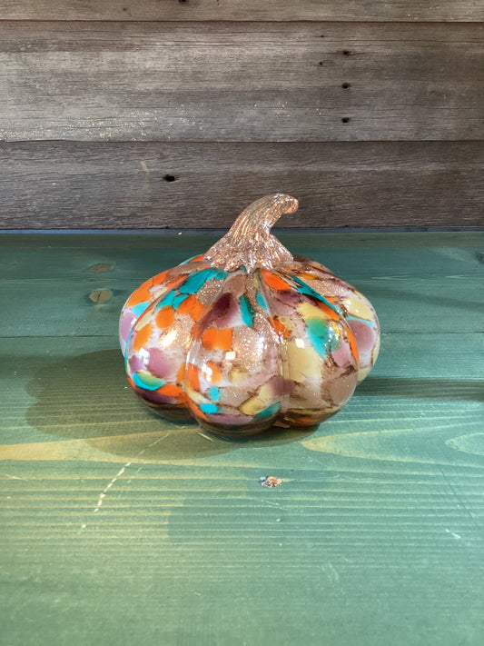 Glass Autumn Confetti Pumpkin (sm)