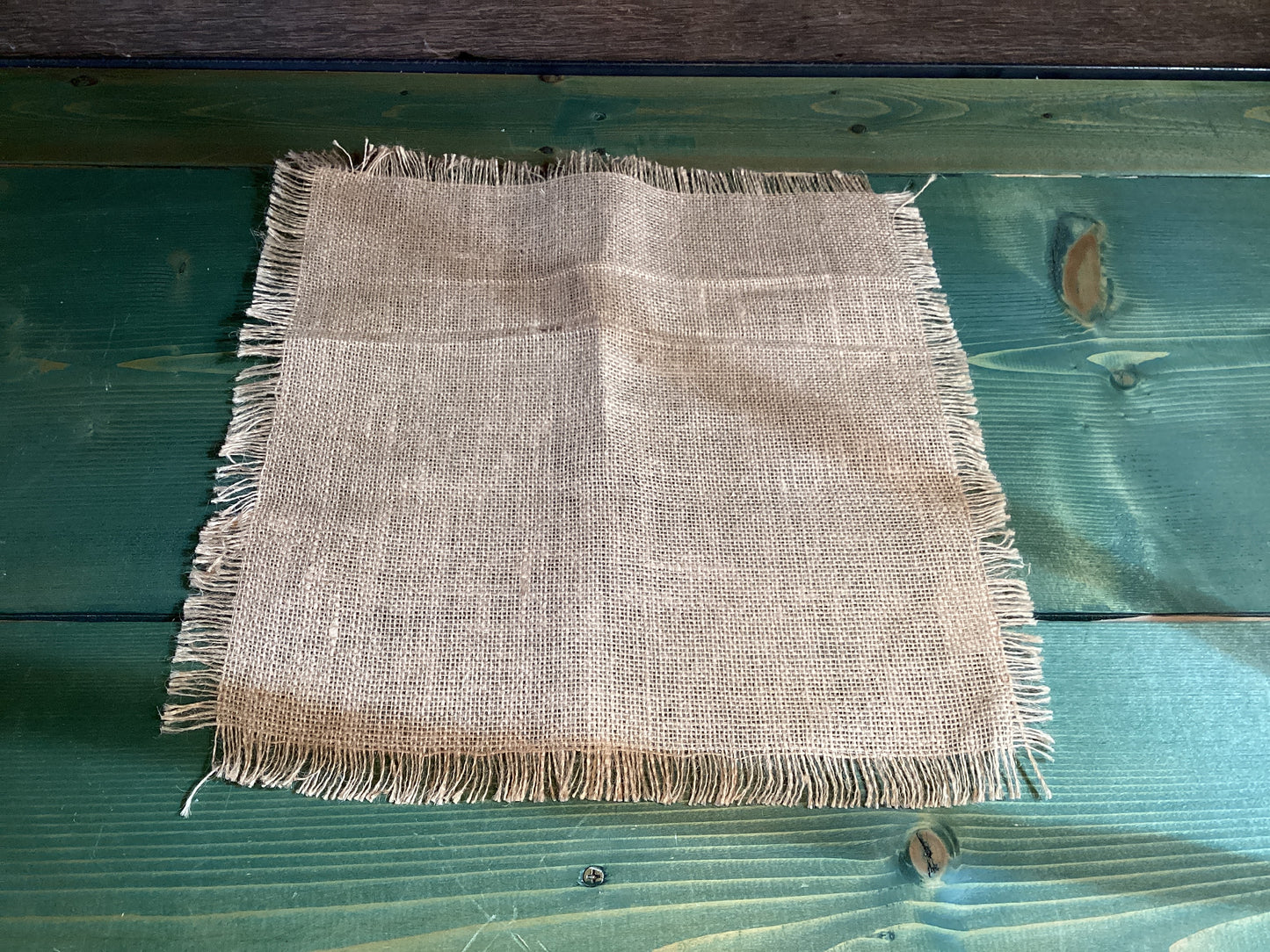 Burlap Square Fringed Mat