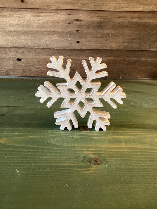 Wood Snowflake Block