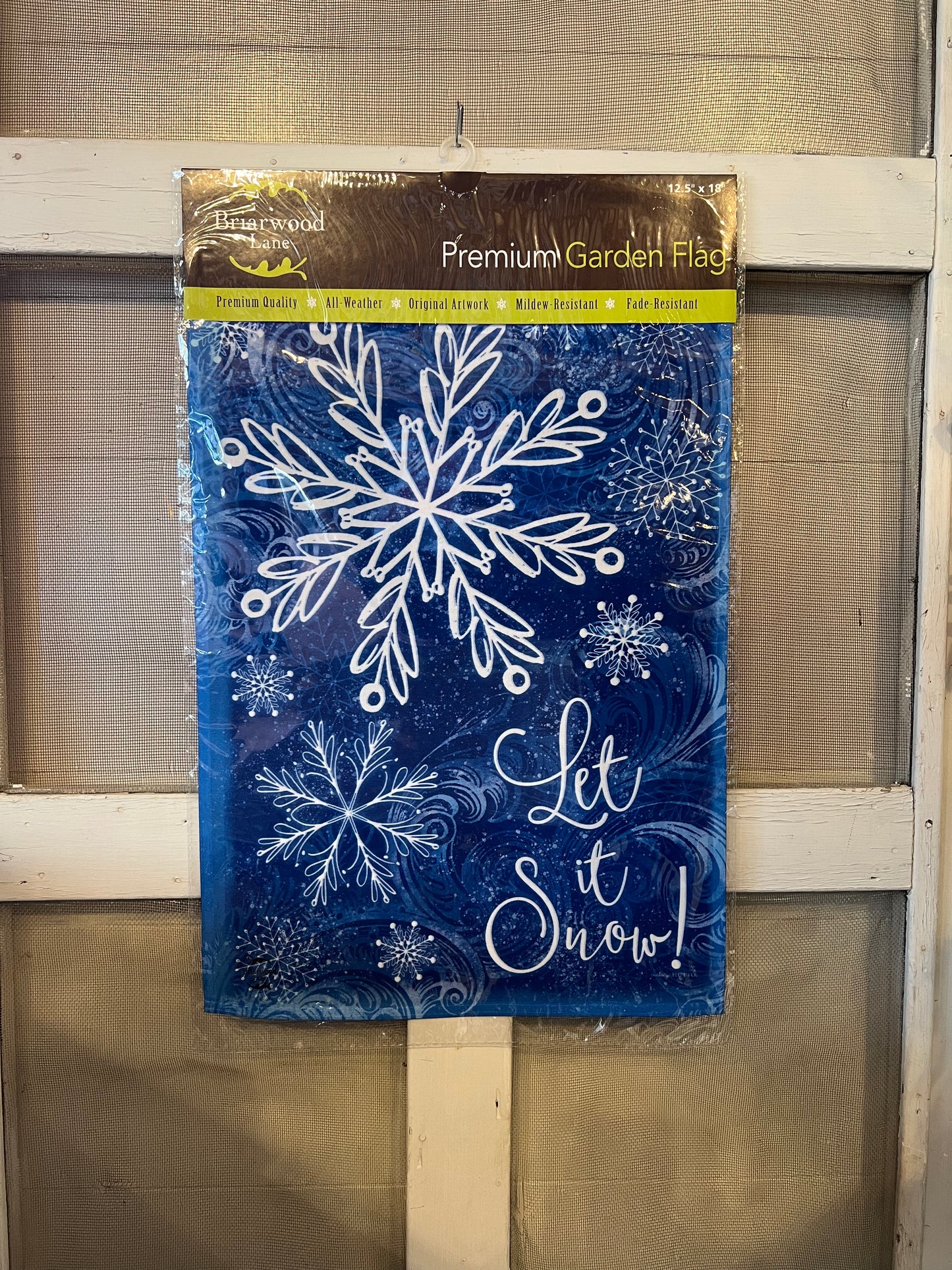 Garden Flag Glistening Snowflakes