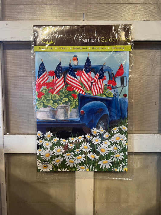 Garden Flag All American Truck