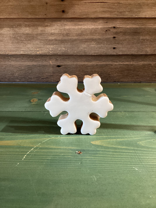 Enamel/Wood Thick Snowflake (sm)