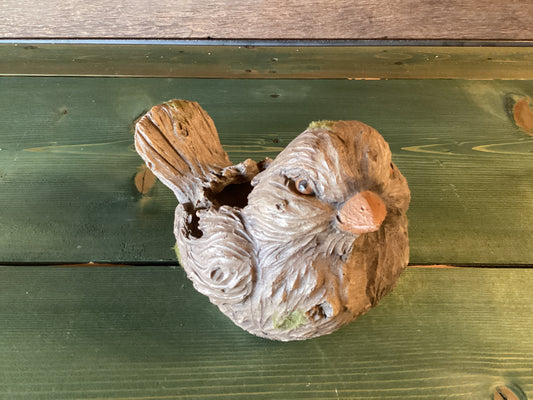 Wooden Resin Bird Planter