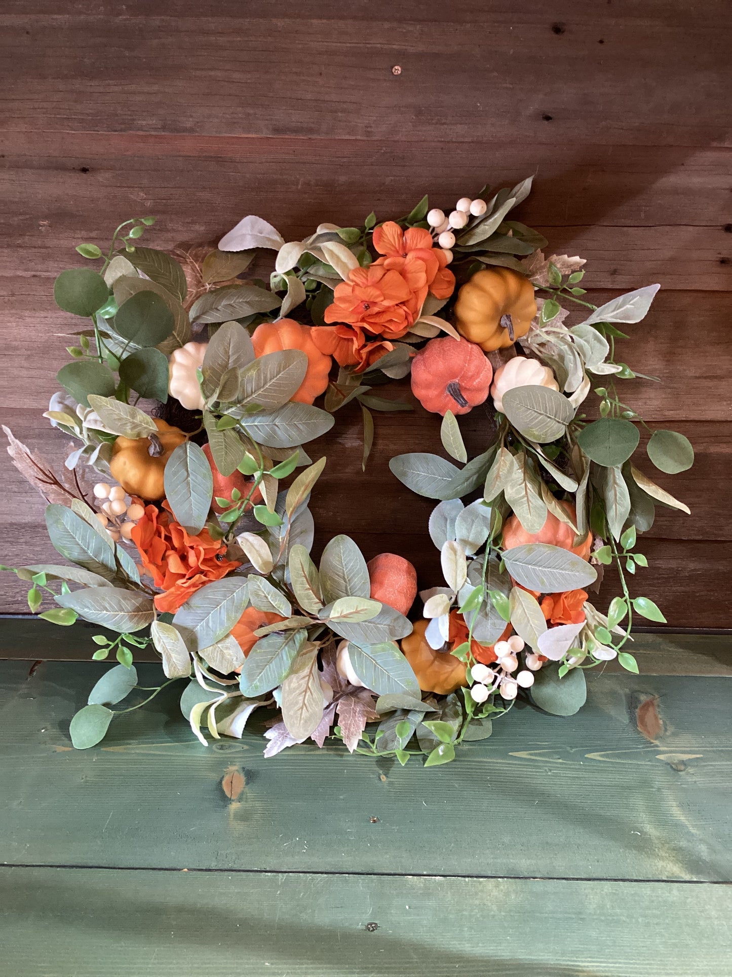 Eucalyptus & Pumpkins Wreath