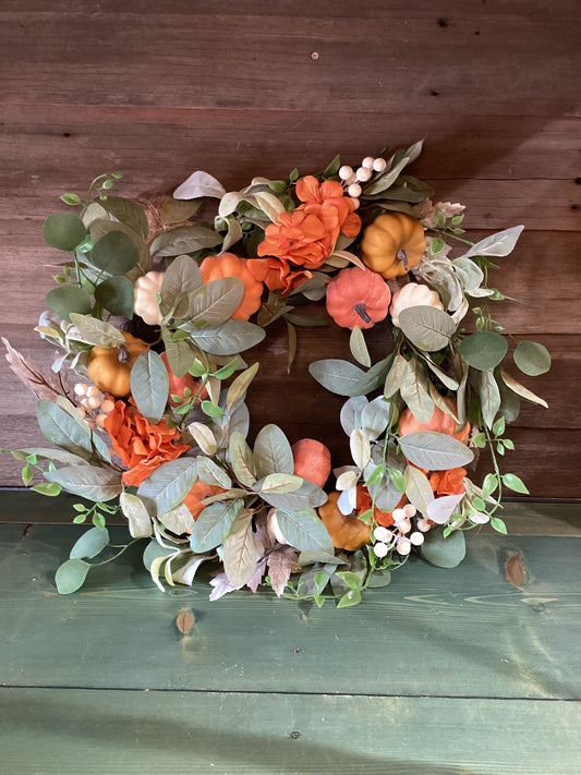 Eucalyptus & Pumpkins Wreath