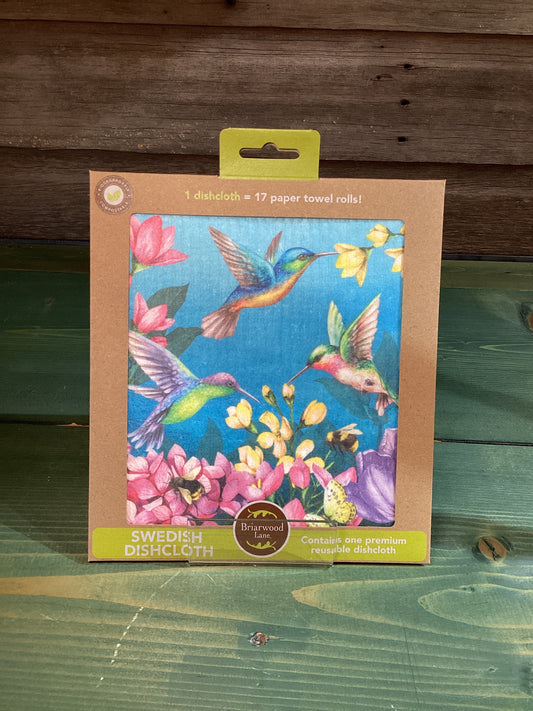 Swedish Dishcloth Springtime Hummingbirds