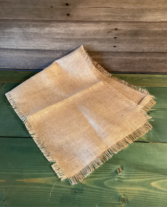 Burlap Runner with Fringe