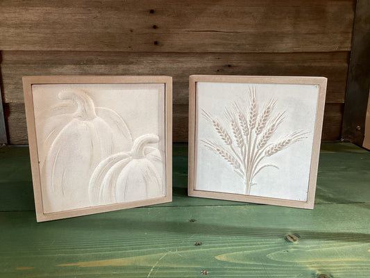 Fall Wood Framed Embossed Art