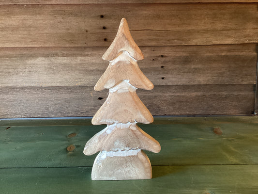 Tiered White Washed Wooden Tree (med)