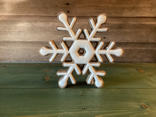 Wood Enamel Snowflake (lg)