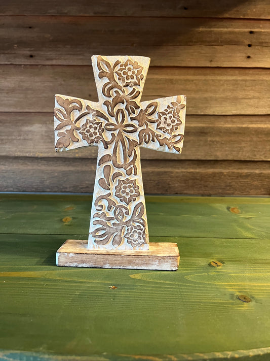 White Floral Cross