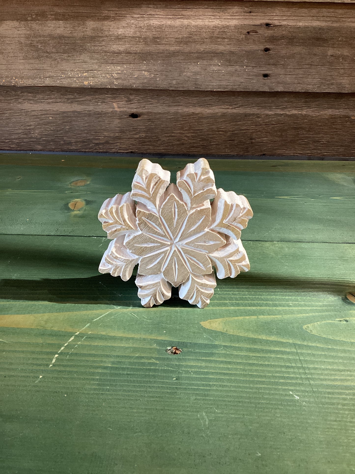 Carved Wood Snowflake (sm)