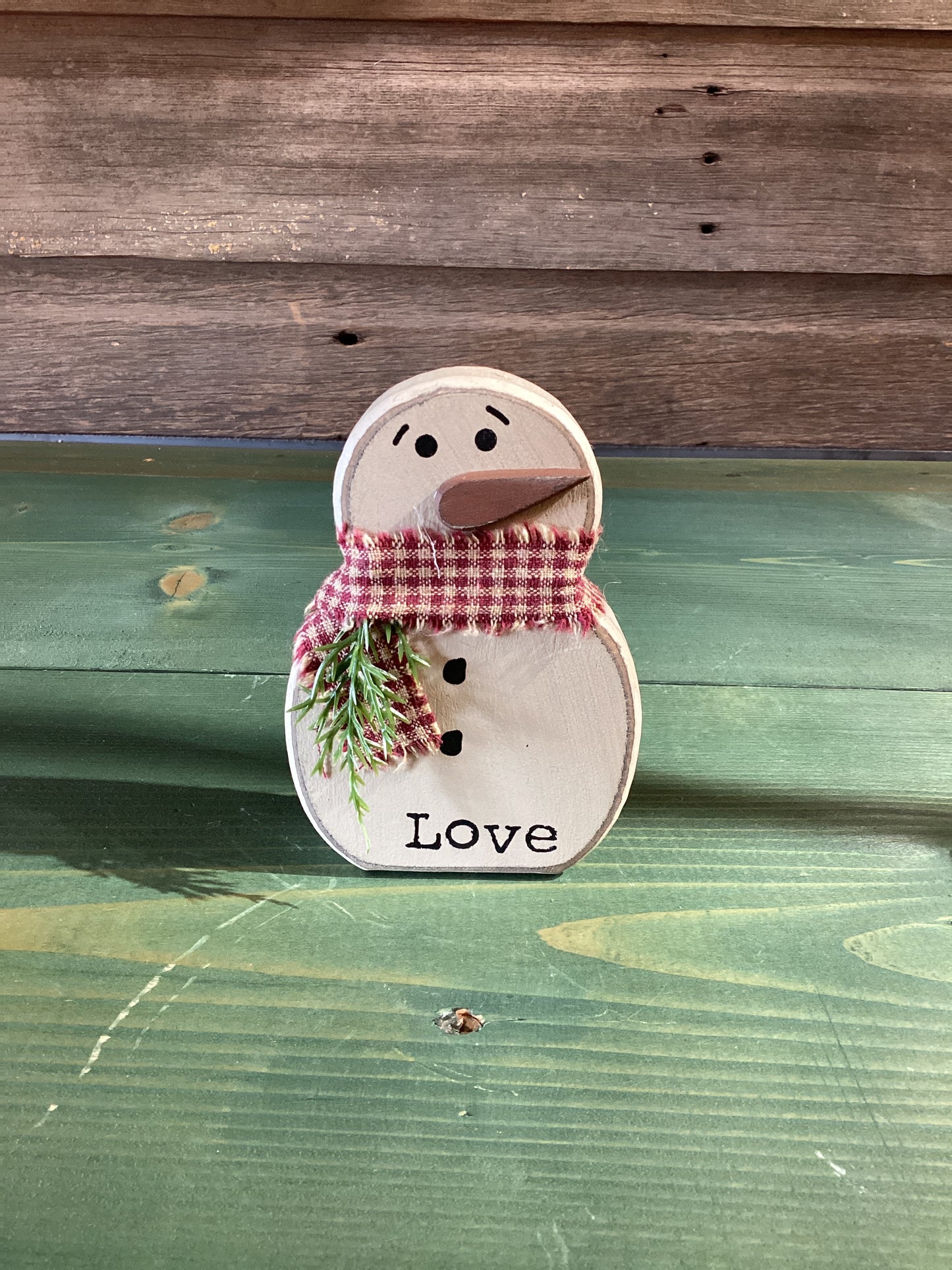 Chunky Wooden Snowman Sitter