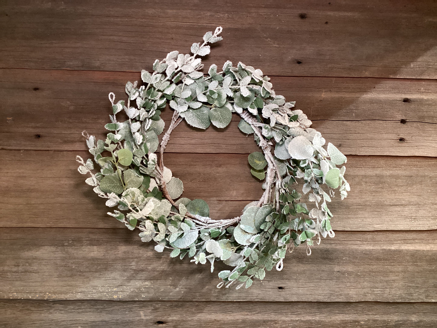 Snowy Flocked Eucalyptus Wreath