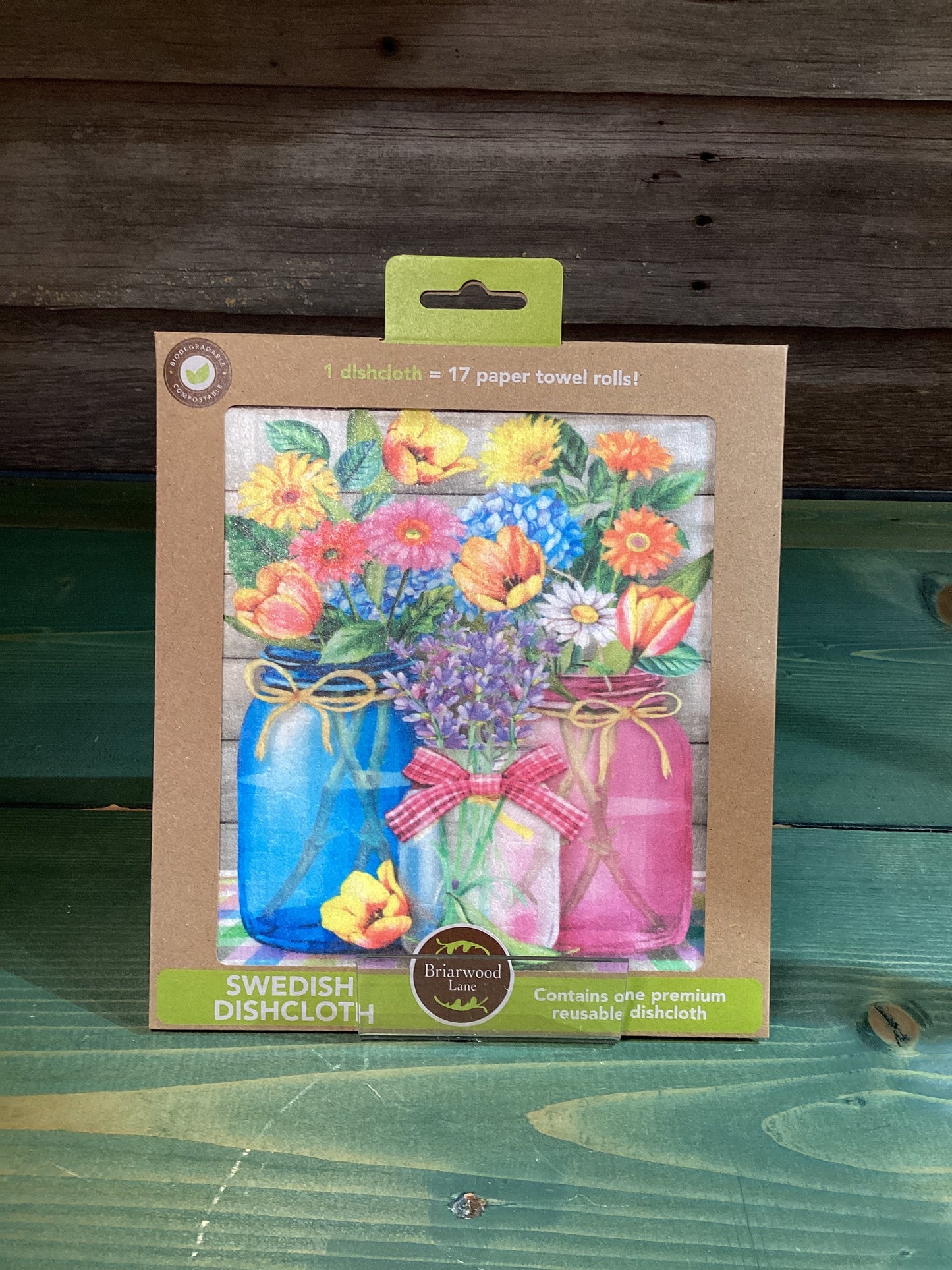 Swedish Dishcloth Spring Floral Jars