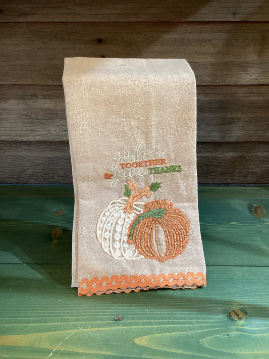 Gather Together Give Thanks Tea Towel