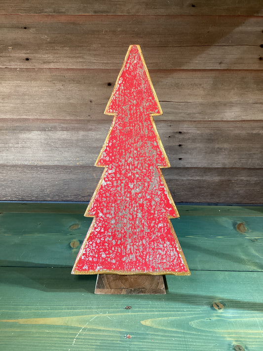 Rustic Wooden Red Tree
