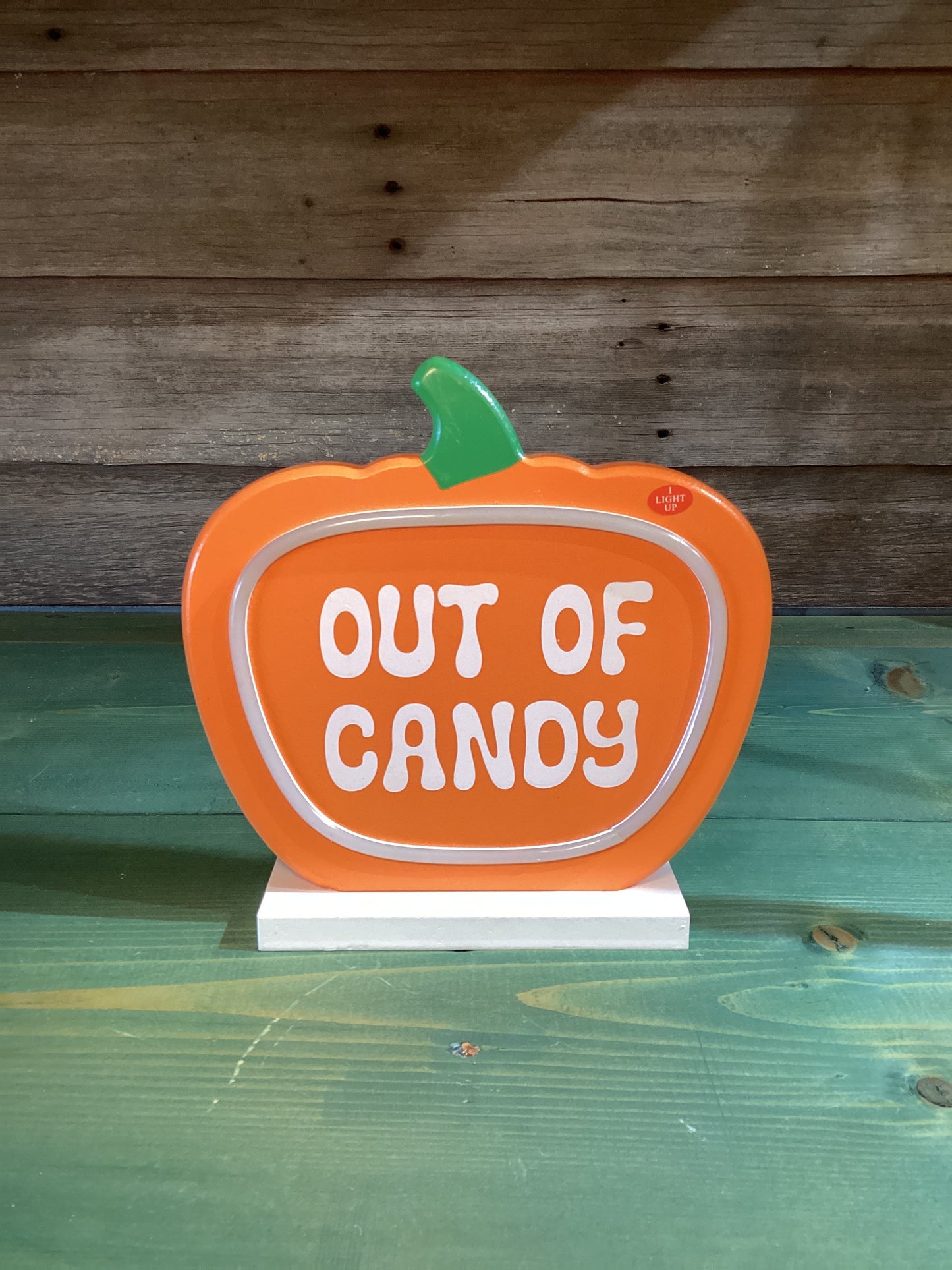“Out Of Candy” Light Up Pumpkin