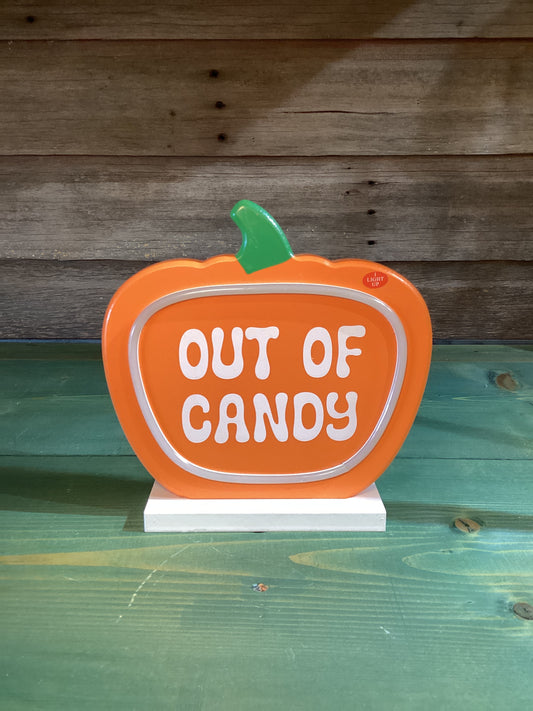 “Out Of Candy” Light Up Pumpkin