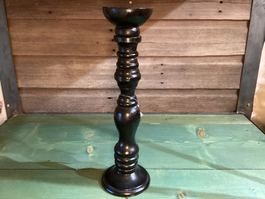 Black Wooden Candle Pillar (lg)