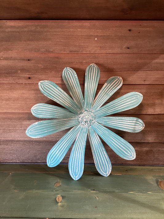 Turquoise Metal Flower (lg)
