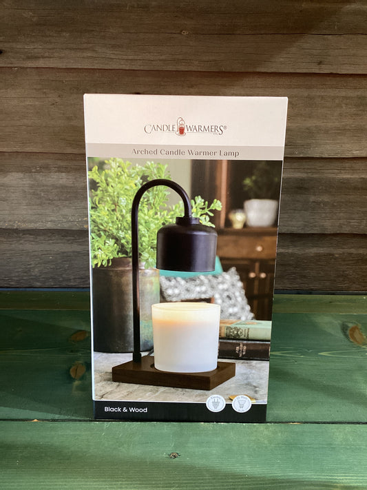 Candle Warmer Arched Lamp Black & Wood