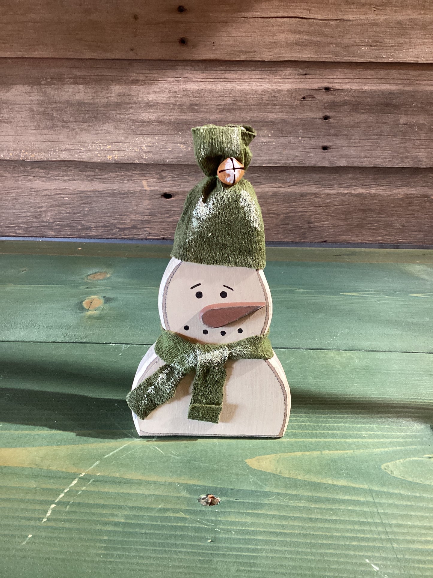 Chunky Wooden Snowman Sitter