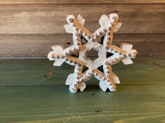 Beaded Resin Snowflake (med)