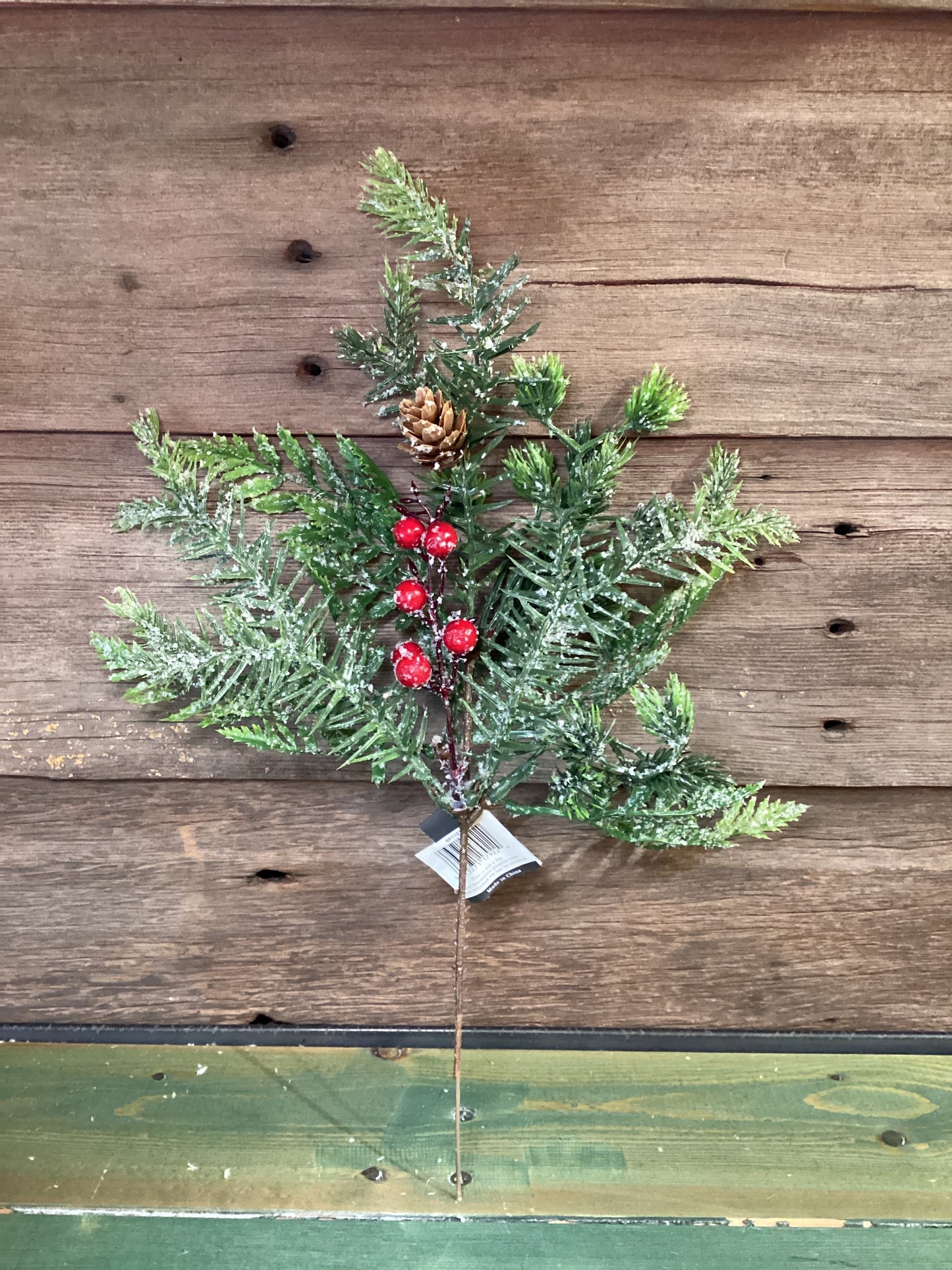 Sullivans Frosted Pine Pick w/ Berries