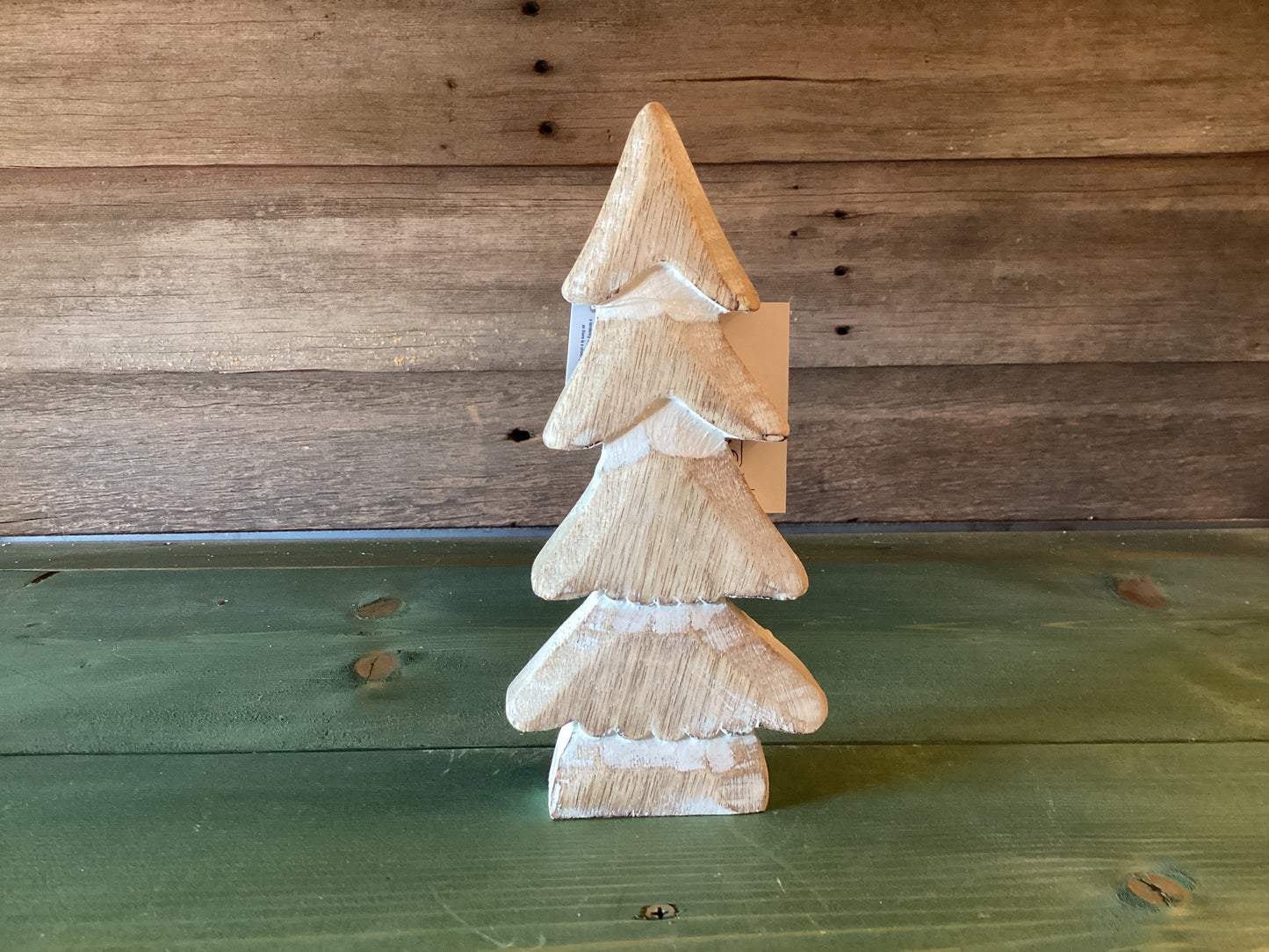 Tiered White Washed Wooden Tree (sm)