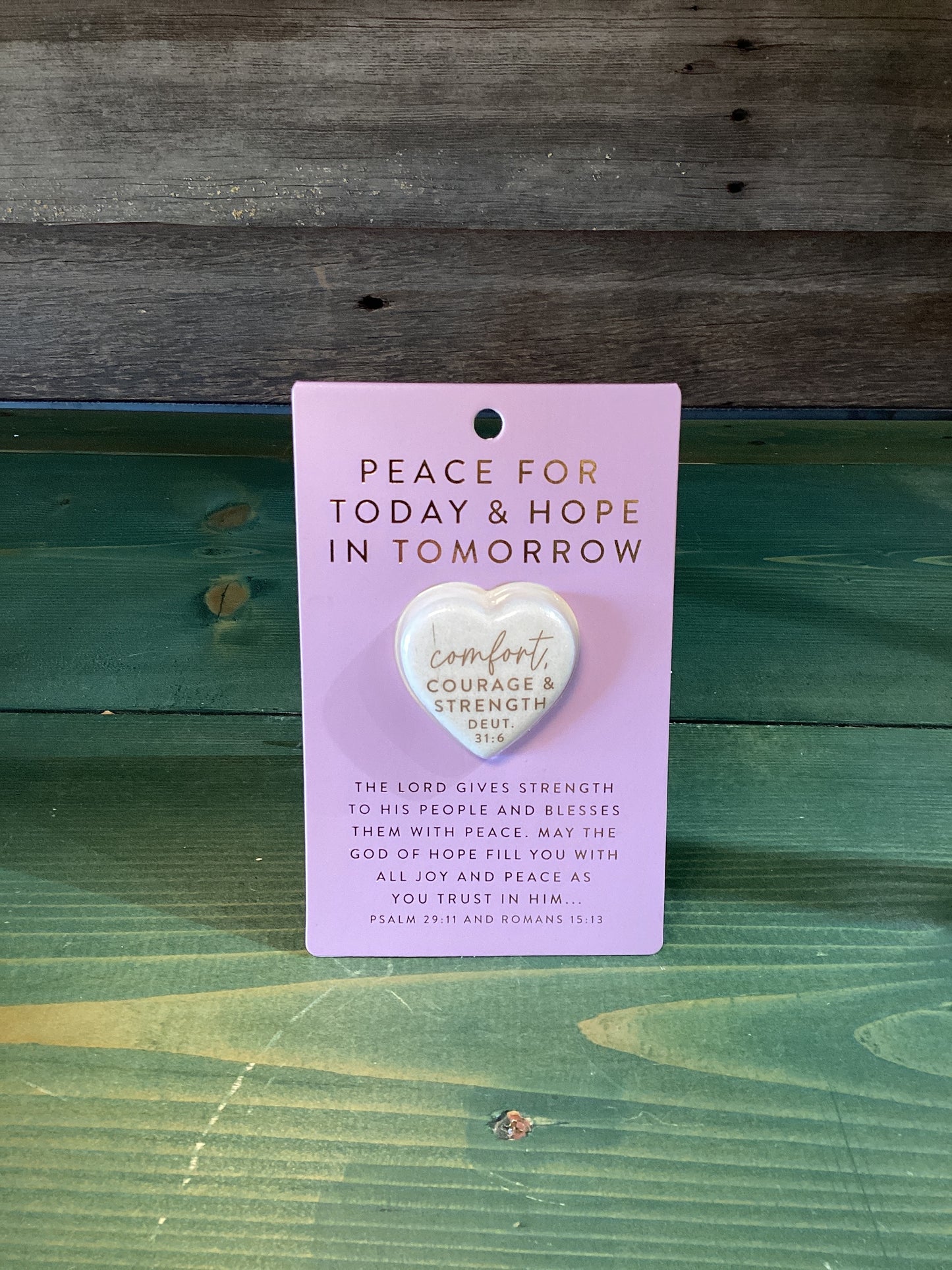 Heart Stone Card Peace For Today & Hope For Tomorrow