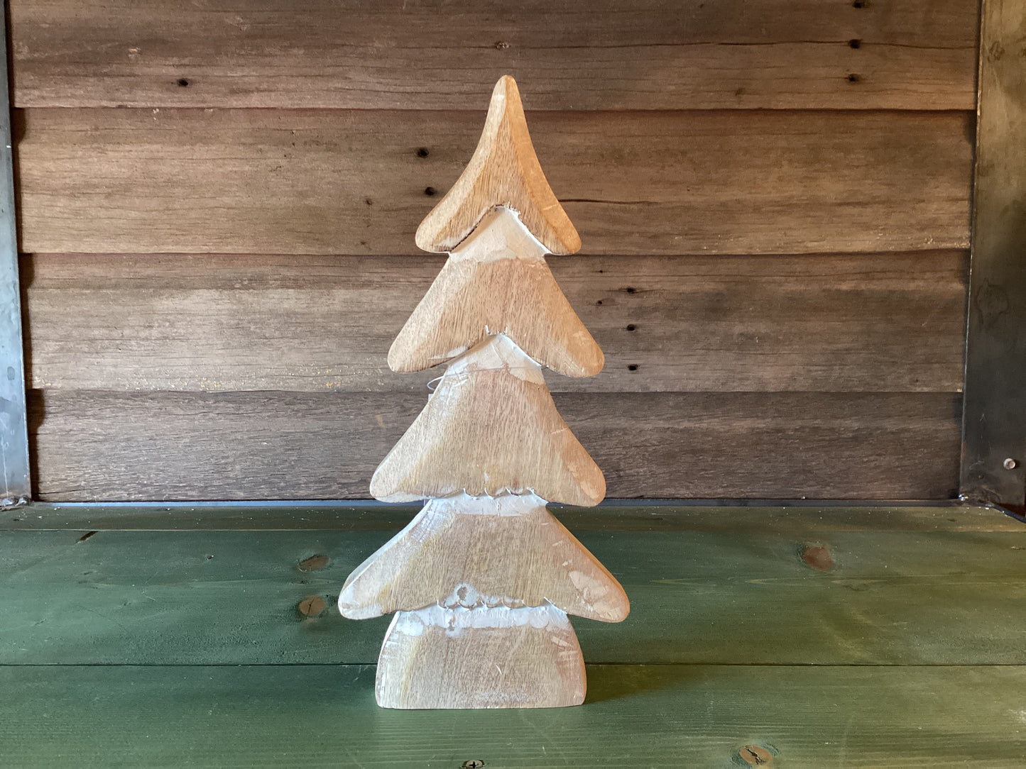 Tiered White Washed Wooden Tree (lg)