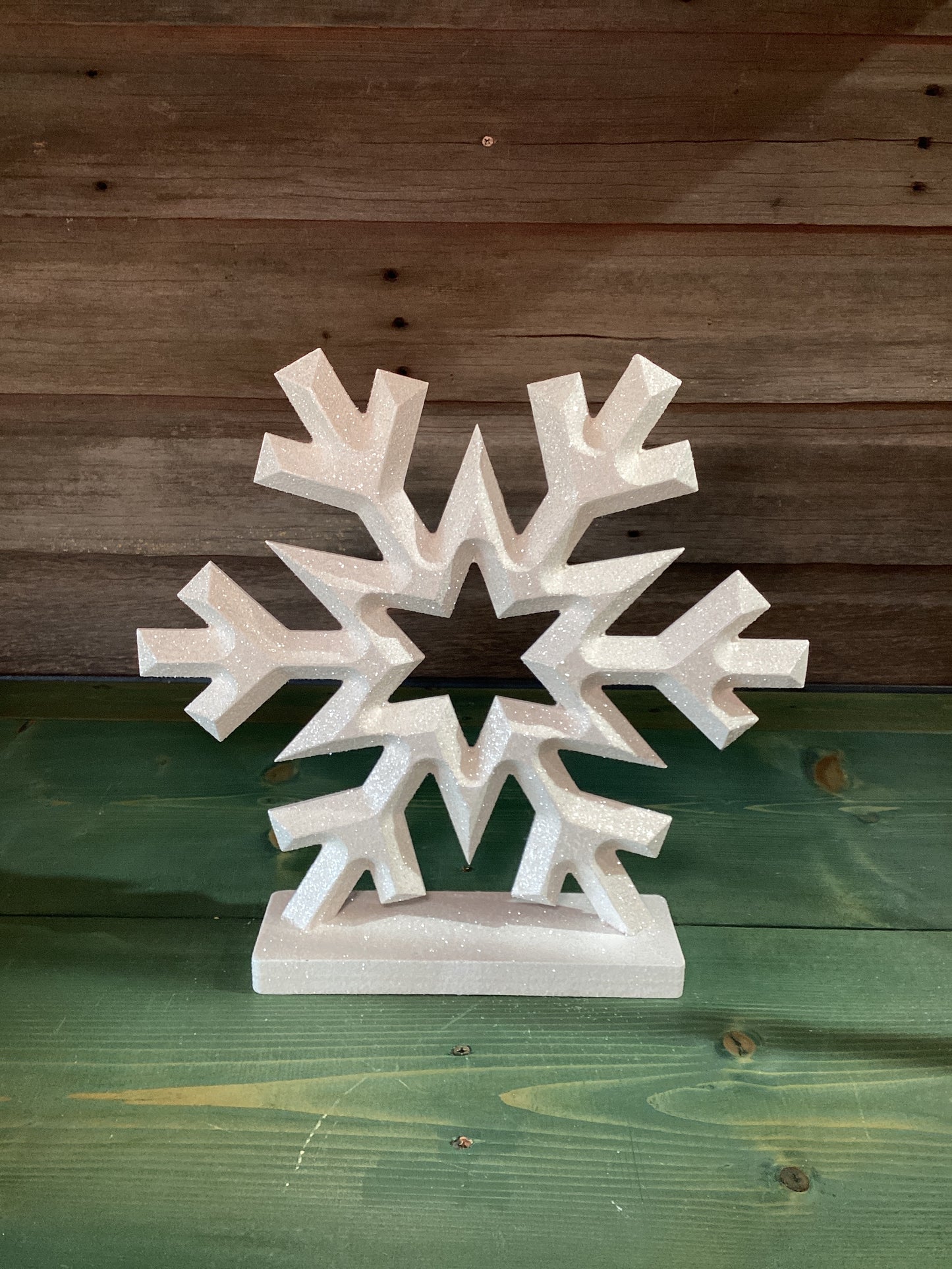 Glitter Snowflake on Base (med)